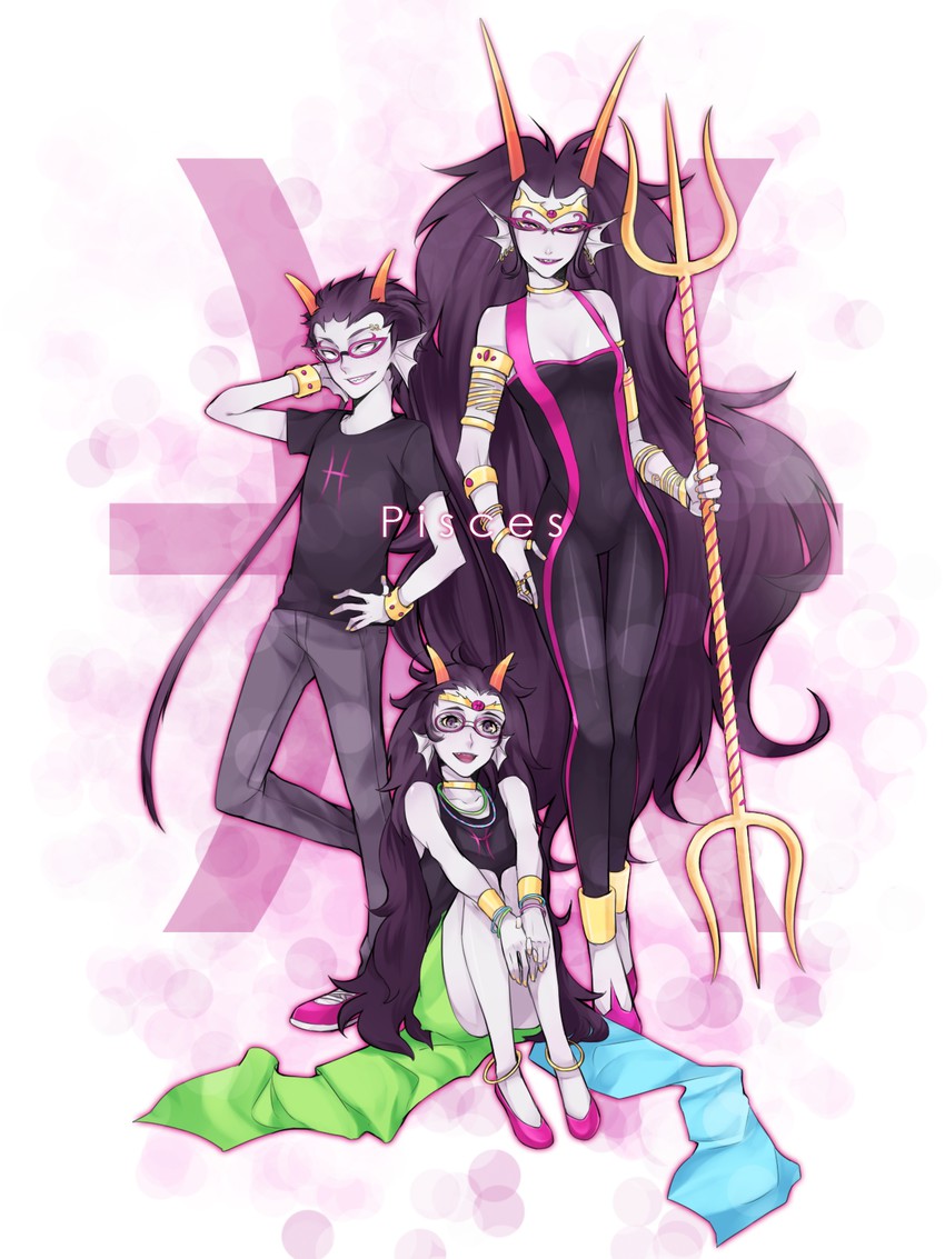 feferi peixes, the condesce, and meenah peixes (homestuck) drawn by byakuya0315