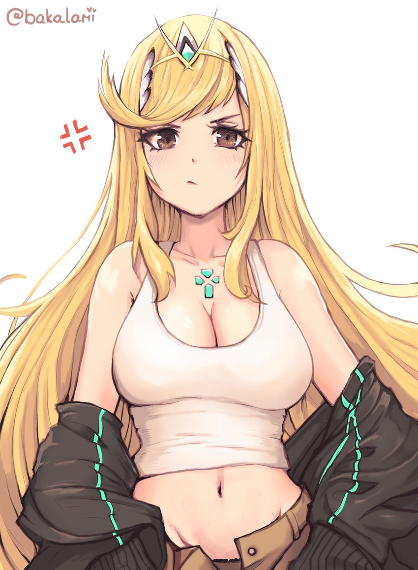mythra (xenoblade chronicles and 1 more) drawn by akalari