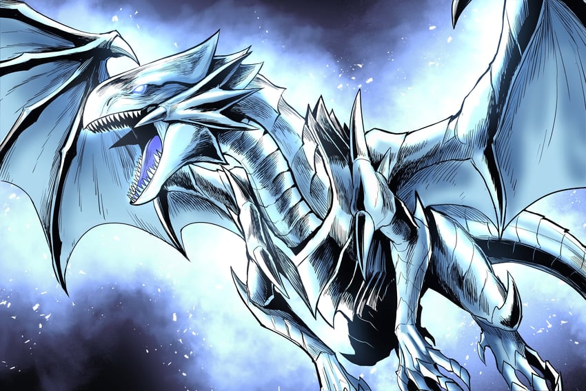 blue-eyes white dragon (yu-gi-oh! and 1 more) drawn by gegegekman