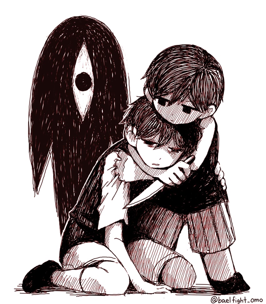 sunny, omori, and something (omori) drawn by miya_(baelfight)