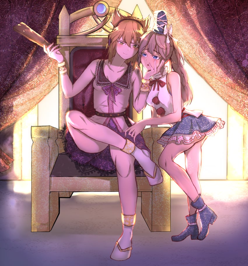 toyosatomimi no miko and mononobe no futo (touhou) drawn by kalejdodatabase