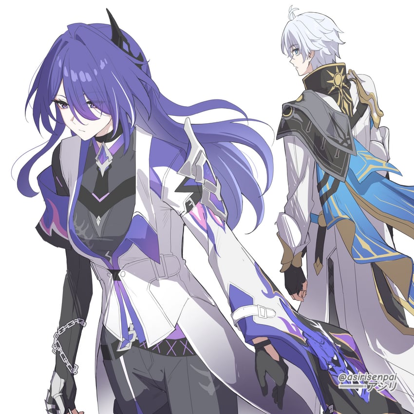 acheron and phainon (honkai and 1 more) drawn by asiri_senpai