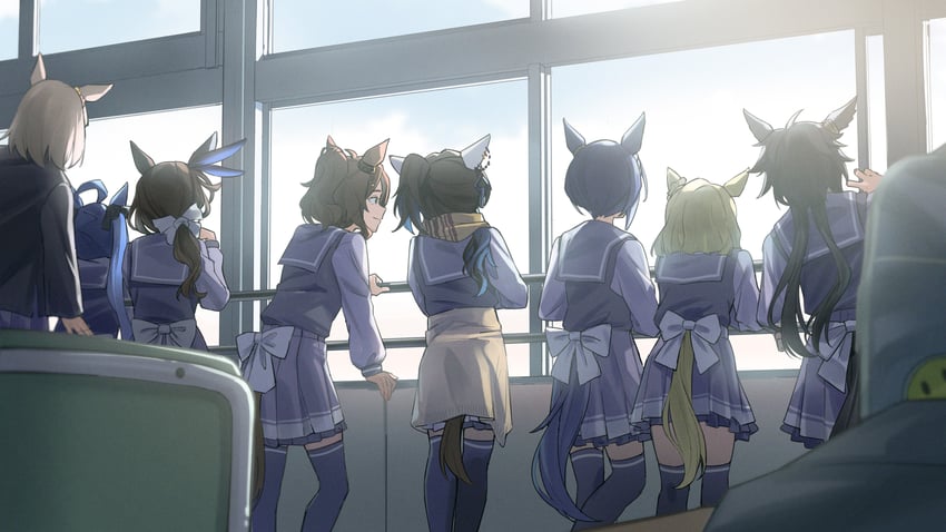 twin turbo, daitaku helios, air shakur, narita top road, mejiro palmer, and 3 more (umamusume) drawn by fuyukayui