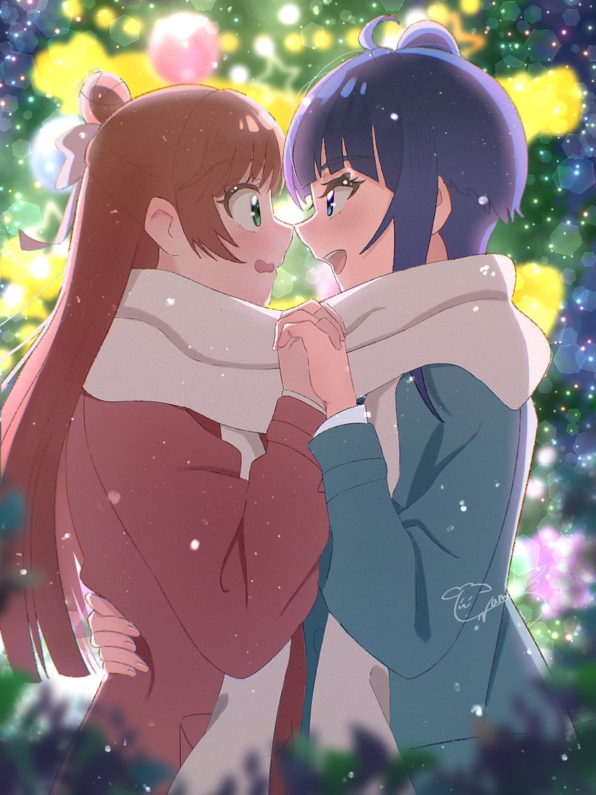 sora harewataru and nijigaoka mashiro (precure and 1 more) drawn by namcho