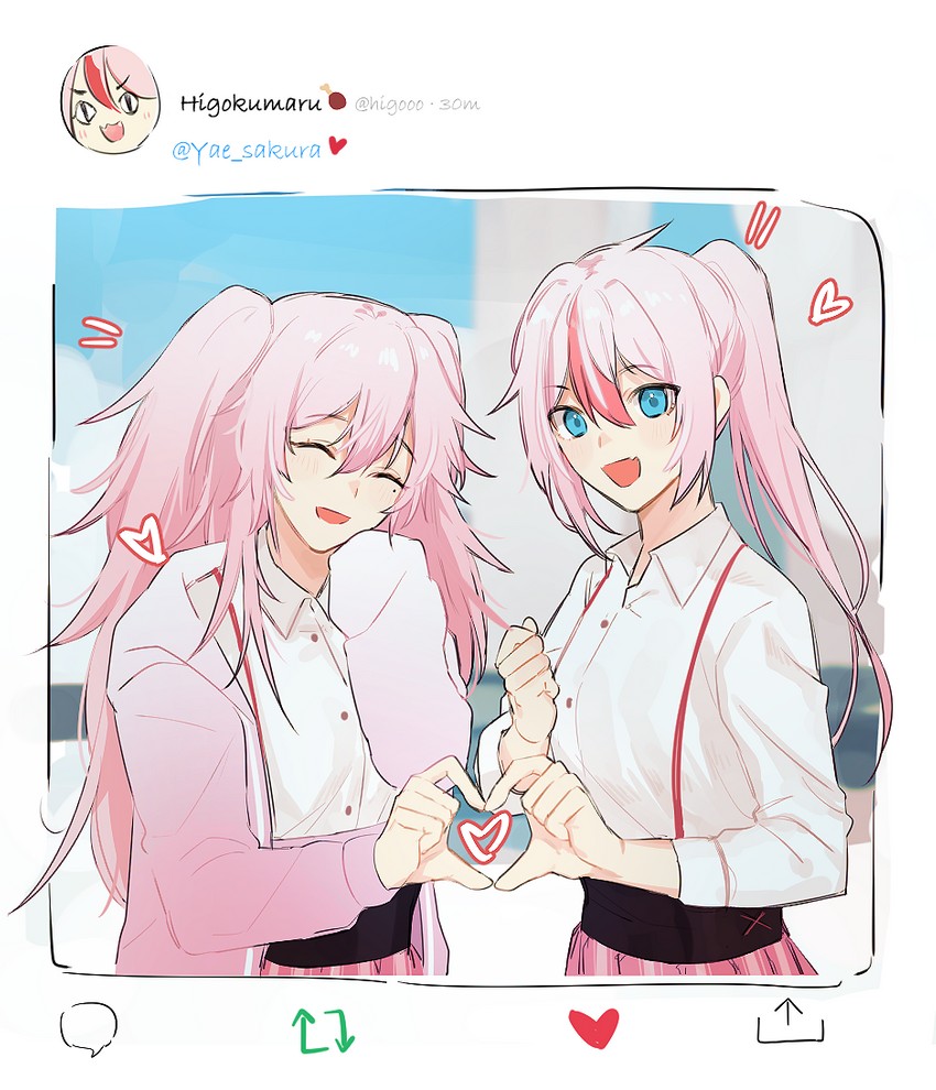 rin, higokumaru, and yae rin (honkai and 1 more) drawn by 3o_c