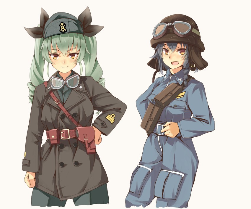 anchovy and pepperoni (girls und panzer) drawn by longmei_er_de_tuzi