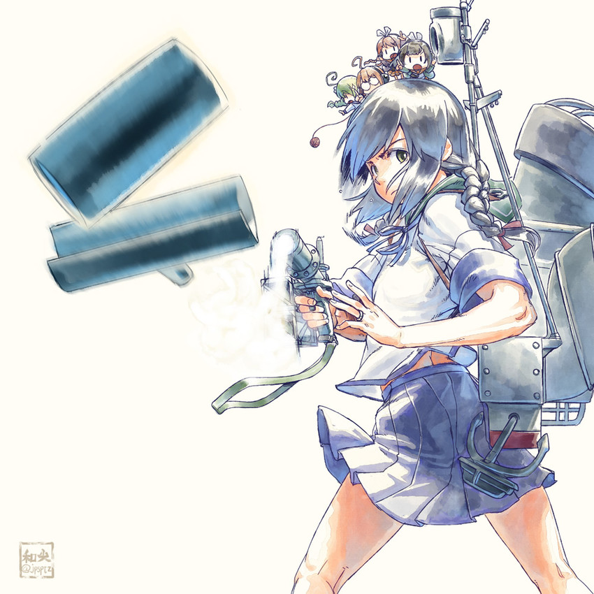 fairy, isonami, type 3 active sonar, type 3 depth charge projector, and type 4 passive sonar (kantai collection) drawn by nogiguchi_kohiro