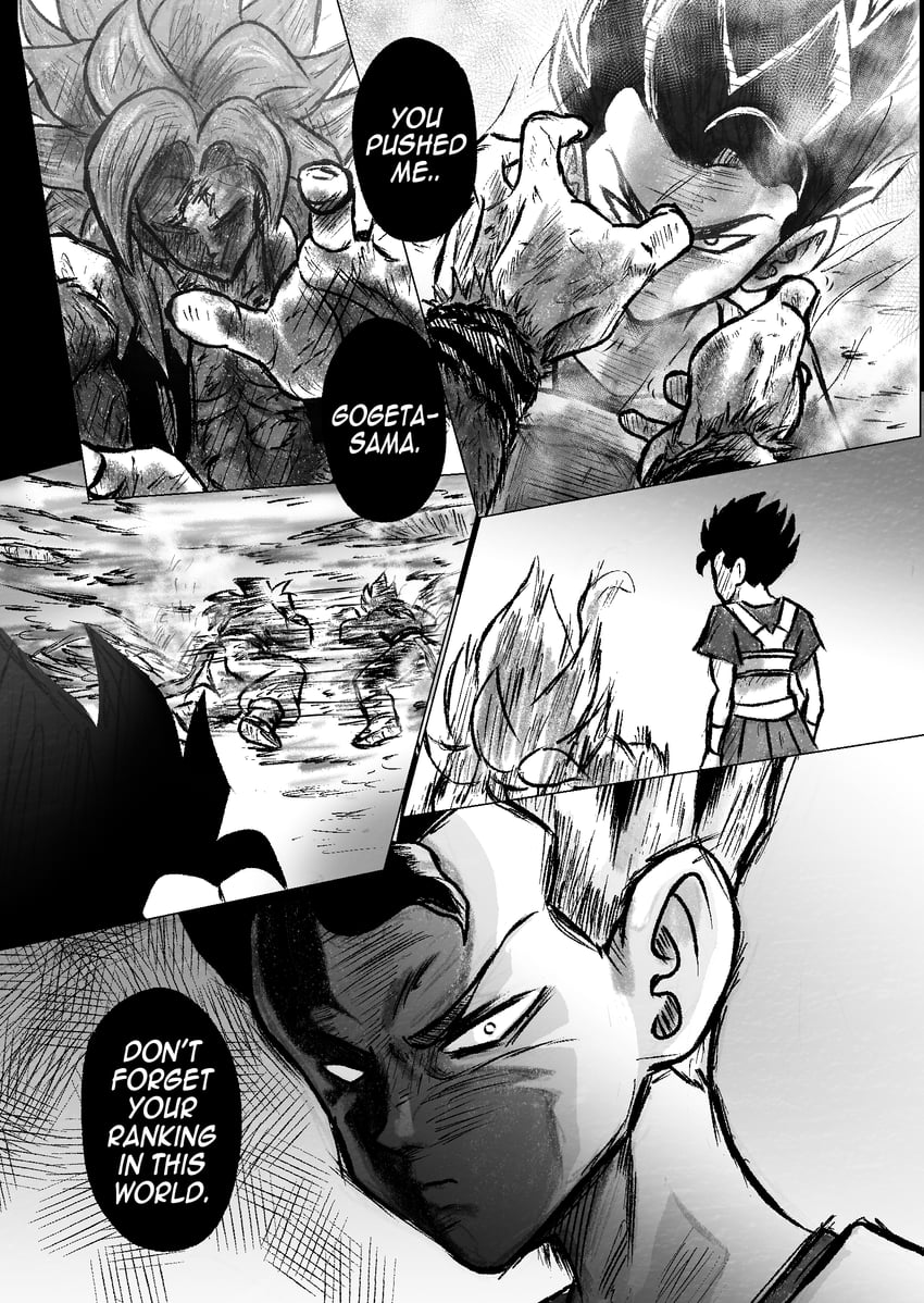 son goku, vegeta, gogeta, and cabba (dragon ball and 2 more) drawn by sekora2000