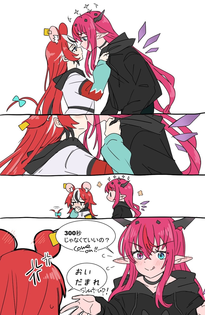 hakos baelz and irys (hololive and 1 more) drawn by ramphastostella