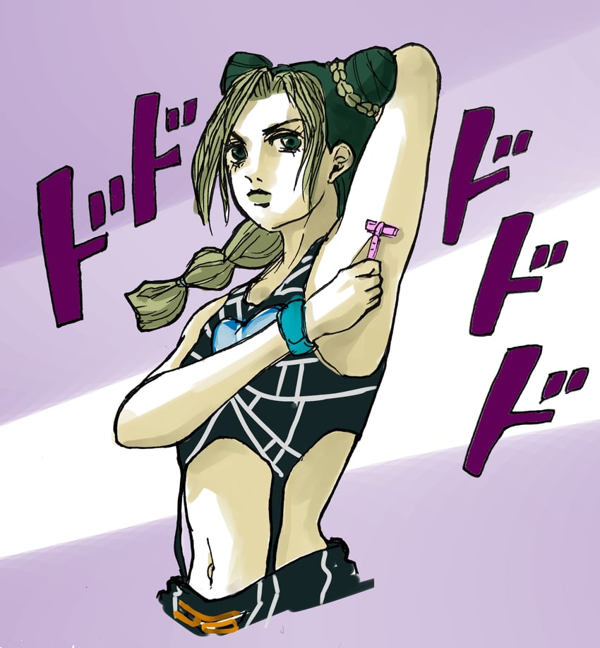 kujo jolyne (jojo no kimyou na bouken and 1 more) drawn by gomuta