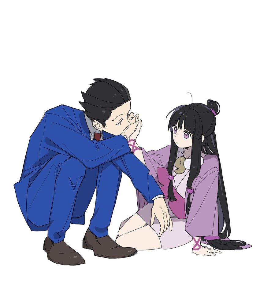 phoenix wright and maya fey (ace attorney) drawn by book_smart001