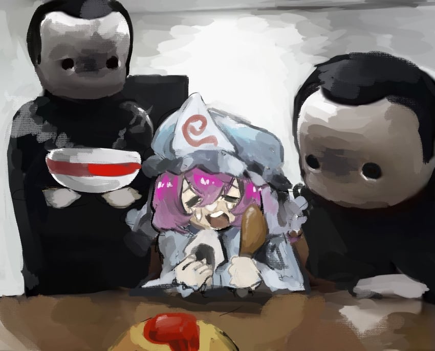 saigyouji yuyuko and rayray (touhou and 1 more) drawn by haniwa_kue
