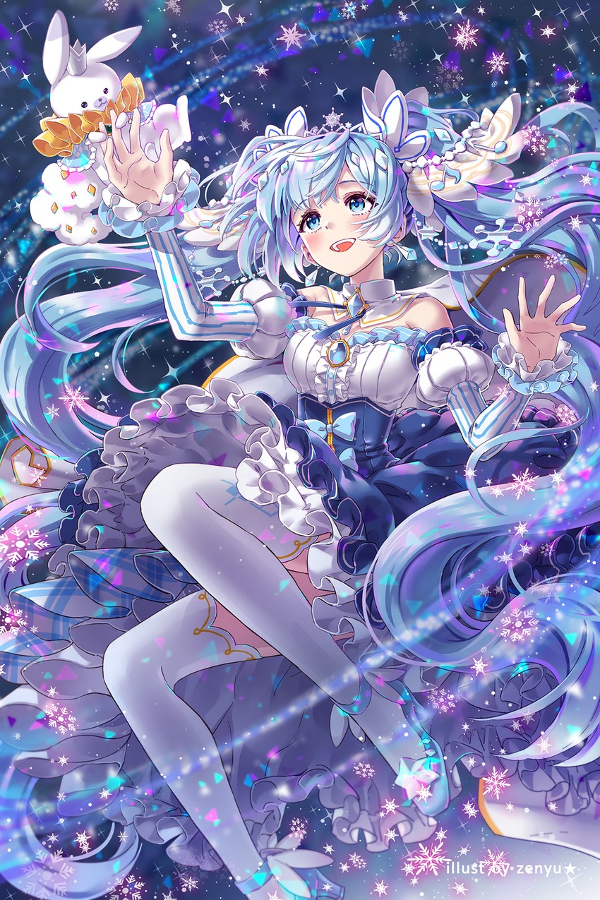 hatsune miku, yuki miku, and rabbit yukine (vocaloid) drawn by zenyu