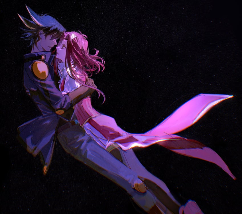 fudo yusei and izayoi aki (yu-gi-oh! and 1 more) drawn by naoki_(2rzmcaizerails6)