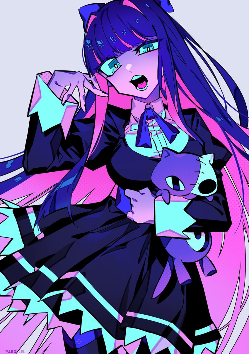stocking and honekoneko (panty & stocking with garterbelt) drawn by par0llel
