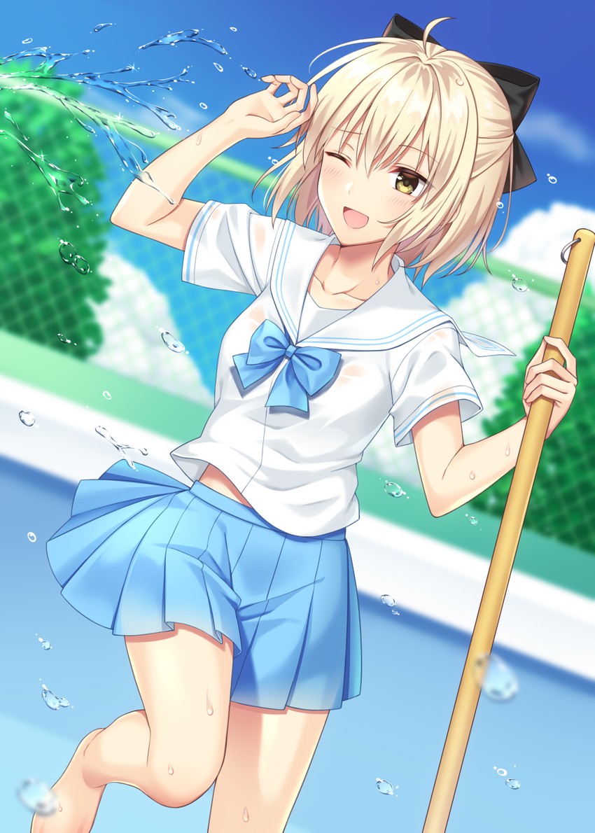 okita souji (fate and 2 more) drawn by shino_skk