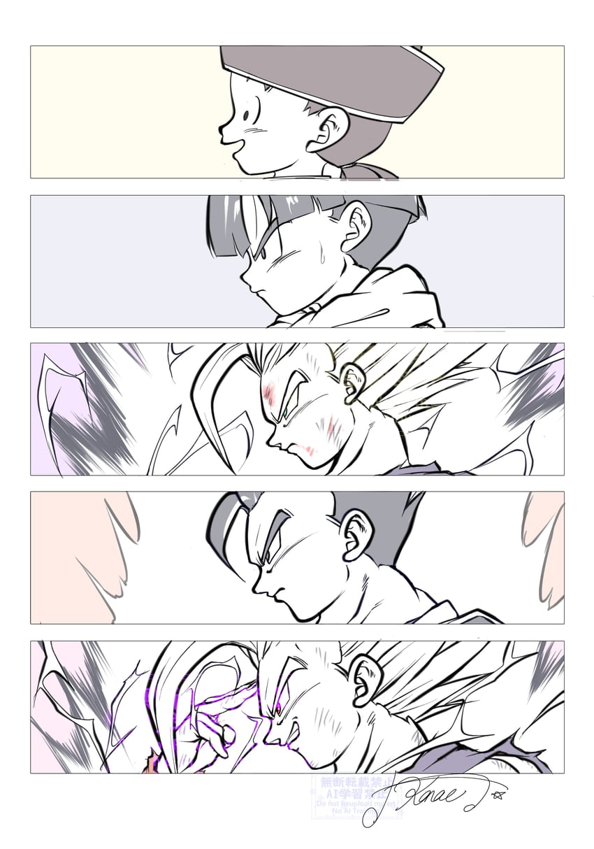 son gohan and gohan beast (dragon ball and 3 more) drawn by kanaetecho