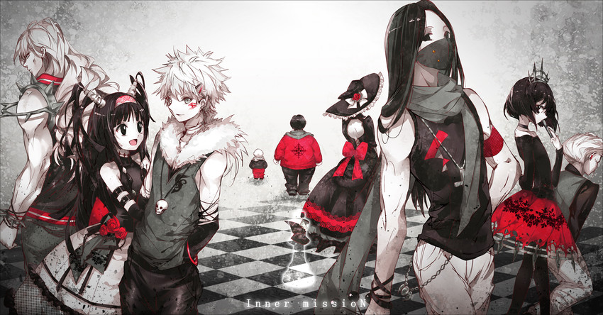 killua zoldyck, illumi zoldyck, alluka zoldyck, kalluto zoldyck, milluki zoldyck, and 4 more (hunter x hunter) drawn by kinokohime