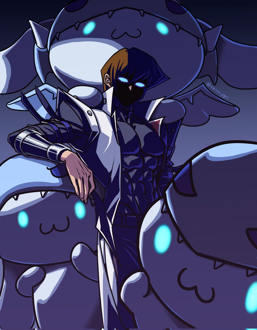 cinnamoroll, kaiba seto, and blue-eyes white dragon (yu-gi-oh! and 3 more) drawn by aminotvxq