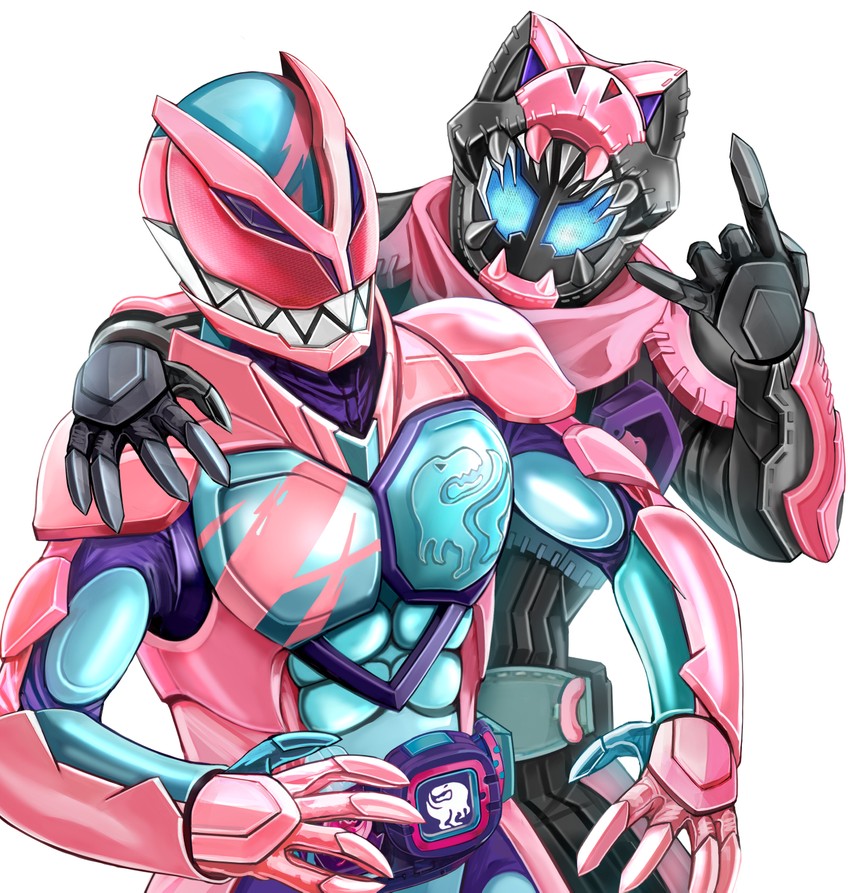 kamen rider revi and kamen rider vice (kamen rider and 1 more) drawn by kakato
