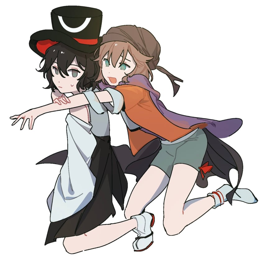 enraku tsubakura, kuzu suzumi, and cine hamal (len'en) drawn by baire_pantao