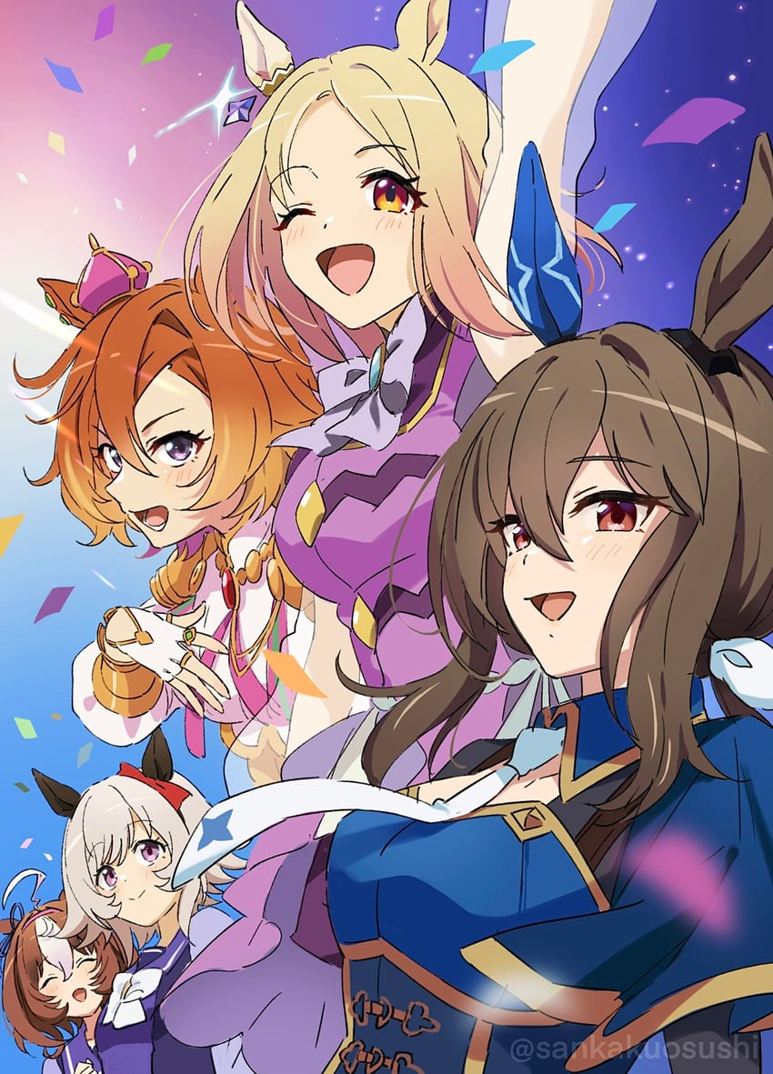 admire vega, curren chan, t.m. opera o, meisho doto, and narita top road (umamusume and 1 more) drawn by qing_(sankakuosushi)