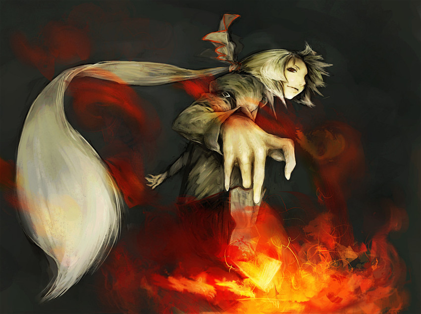 fujiwara no mokou (touhou) drawn by amagaya_(rat-tat-tat)