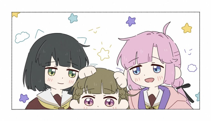 momose ginko, anyoji hime, and kachimachi kosuzu (love live! and 1 more) drawn by zueka27