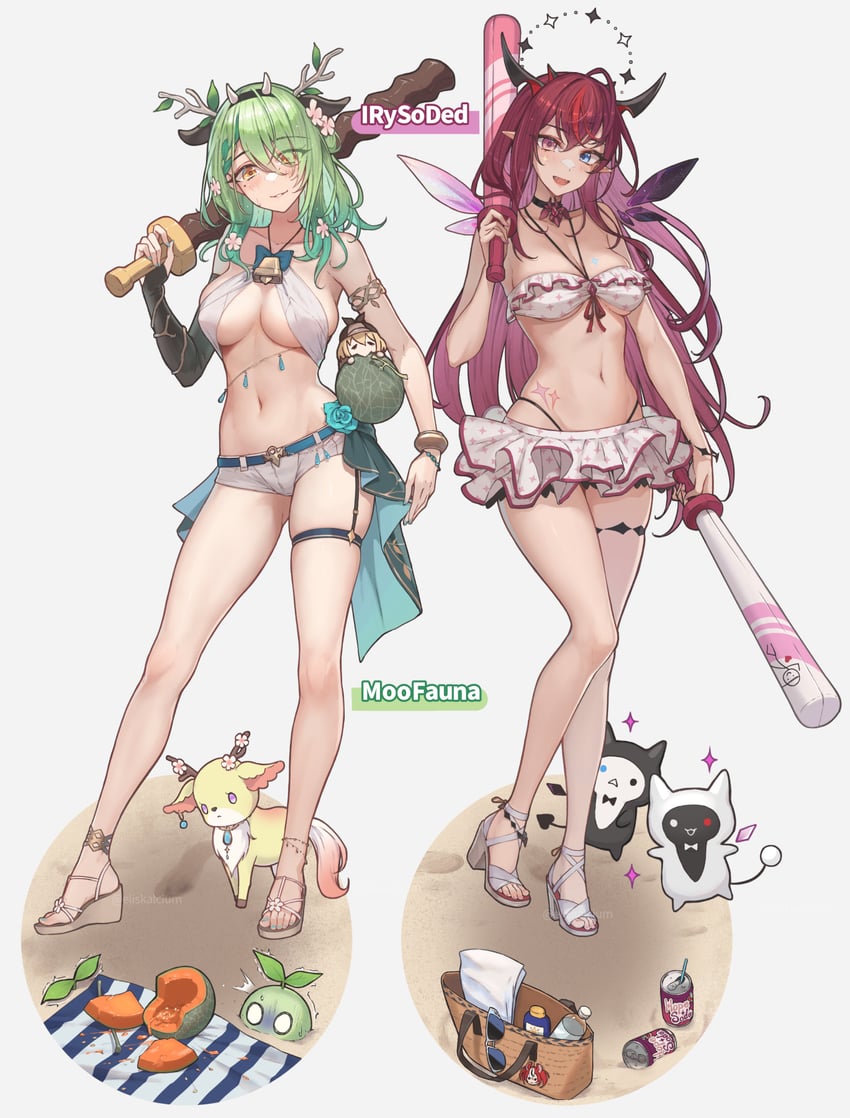 watson amelia, hakos baelz, ceres fauna, irys, smol ame, and 5 more (hololive and 1 more) drawn by eliskalti