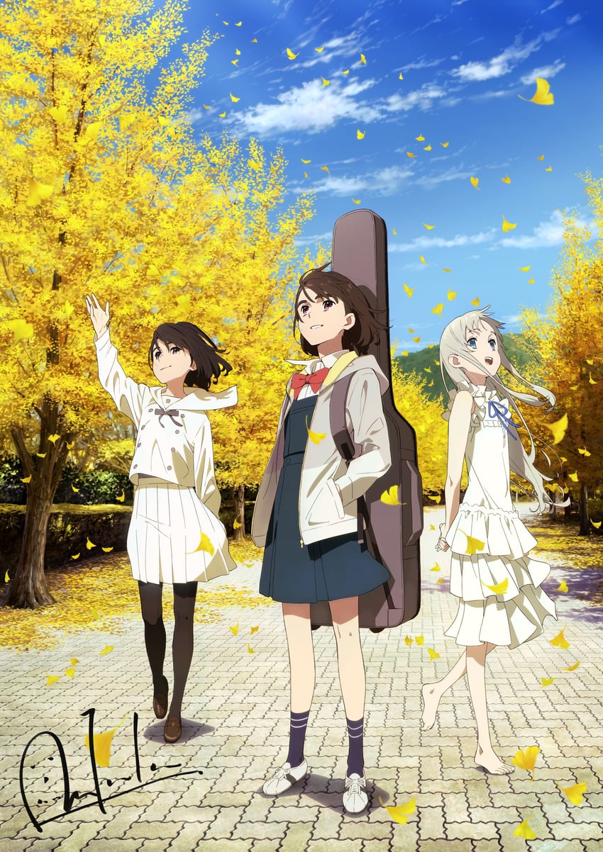 honma meiko, naruse jun, and aioi aoi (ano hi mita hana no namae wo bokutachi wa mada shiranai. and 2 more) drawn by tanaka_masayoshi