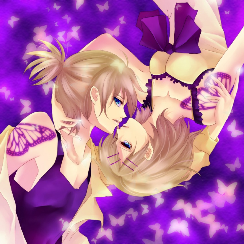 kagamine rin and kagamine len (vocaloid and 1 more) drawn by melou
