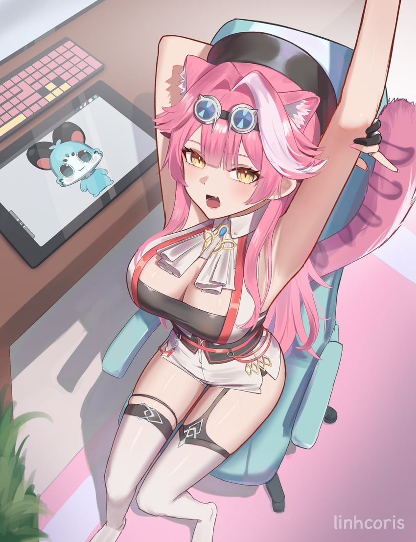 raora panthera and chattino (hololive and 1 more) drawn by linhcoris