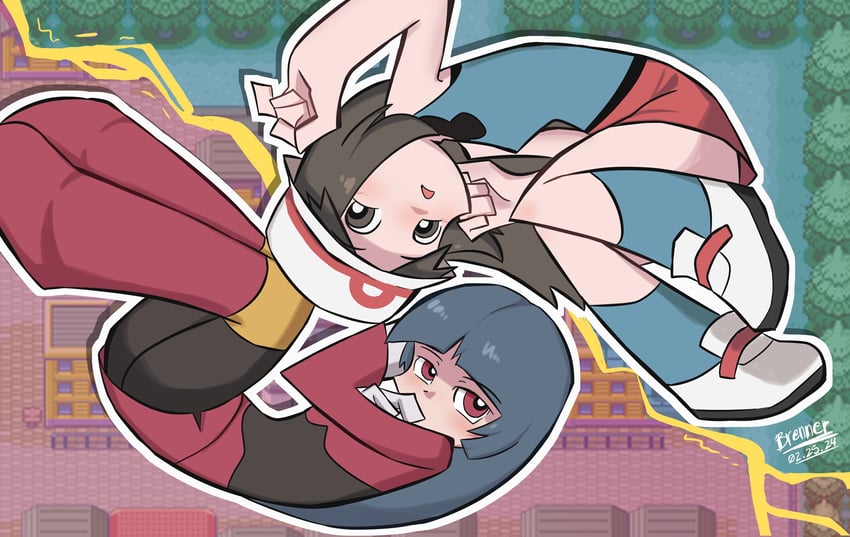 leaf and sabrina (pokemon and 2 more) drawn by brenner_dashore