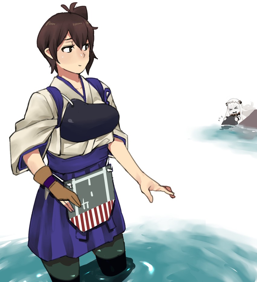 kaga, northern ocean princess, and i-class destroyer (kantai collection) drawn by aima_imoko