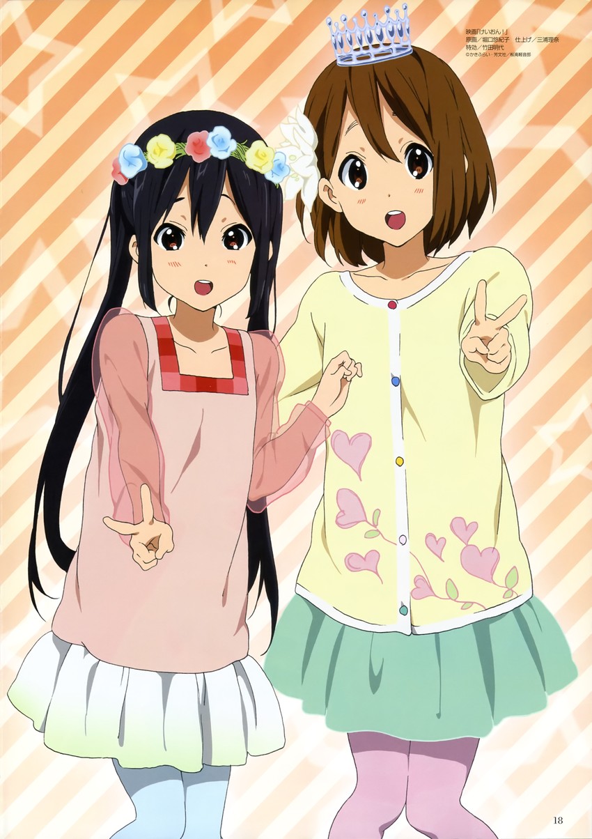 nakano azusa and hirasawa yui (k-on! and 1 more) drawn by horiguchi_yukiko