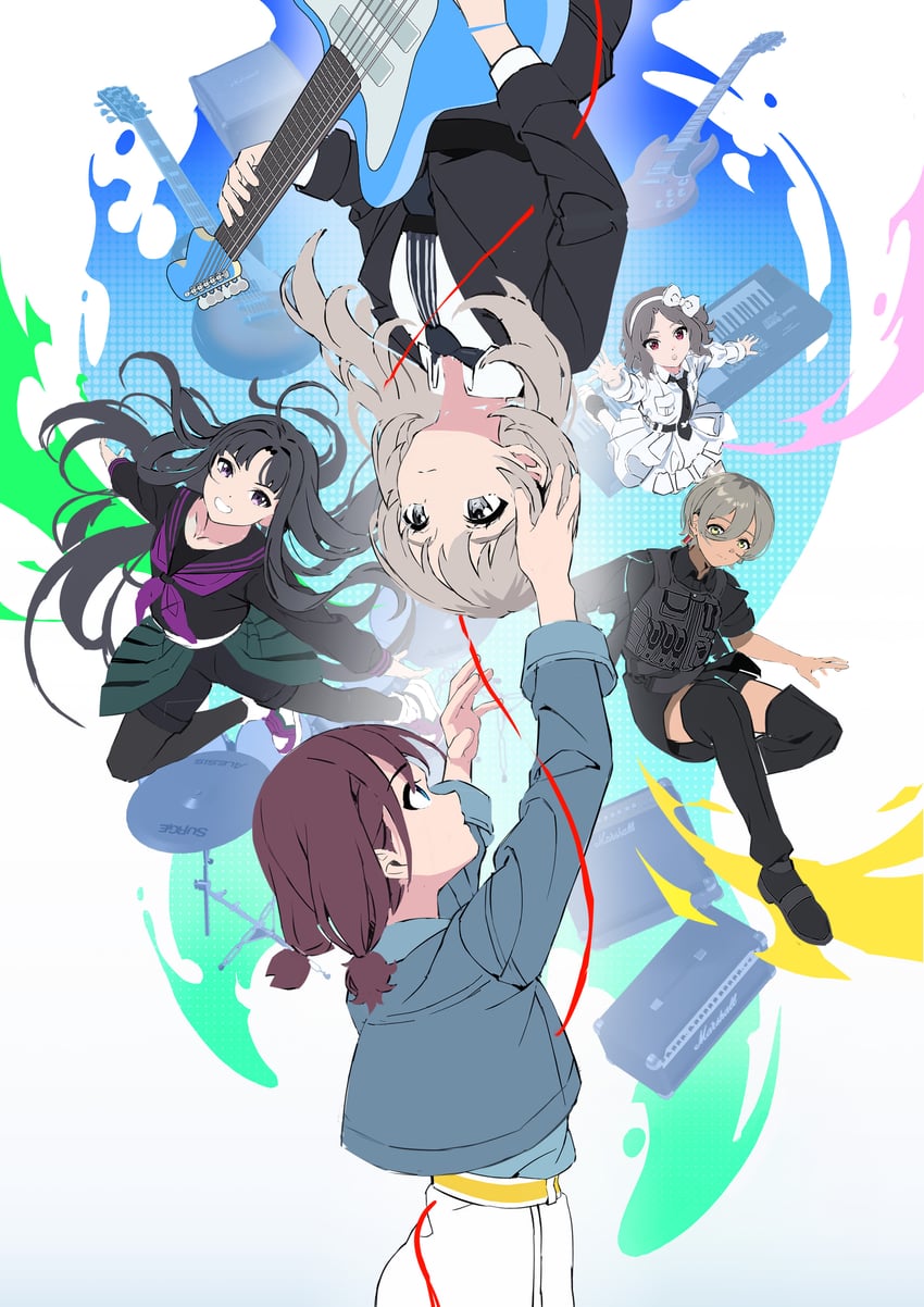 iseri nina, kawaragi momoka, awa subaru, ebizuka tomo, and rupa (girls band cry) drawn by chicken_steak_with_bone