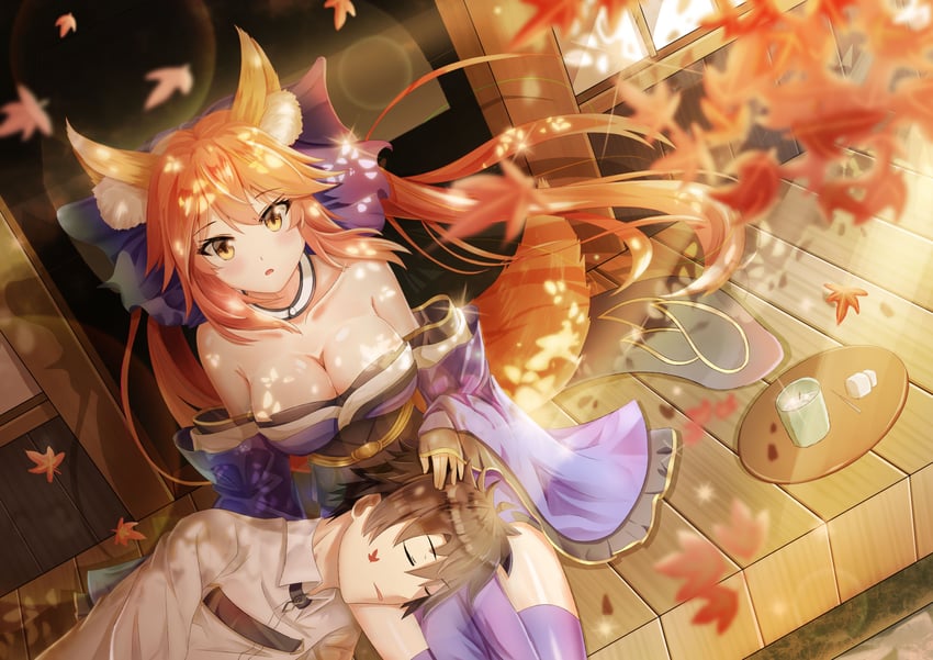 fujimaru ritsuka, tamamo, and tamamo no mae (fate and 1 more) drawn by synn032