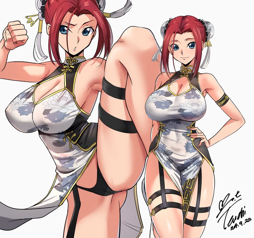 kouzuki kallen (code geass and 1 more) drawn by yoo_tenchi