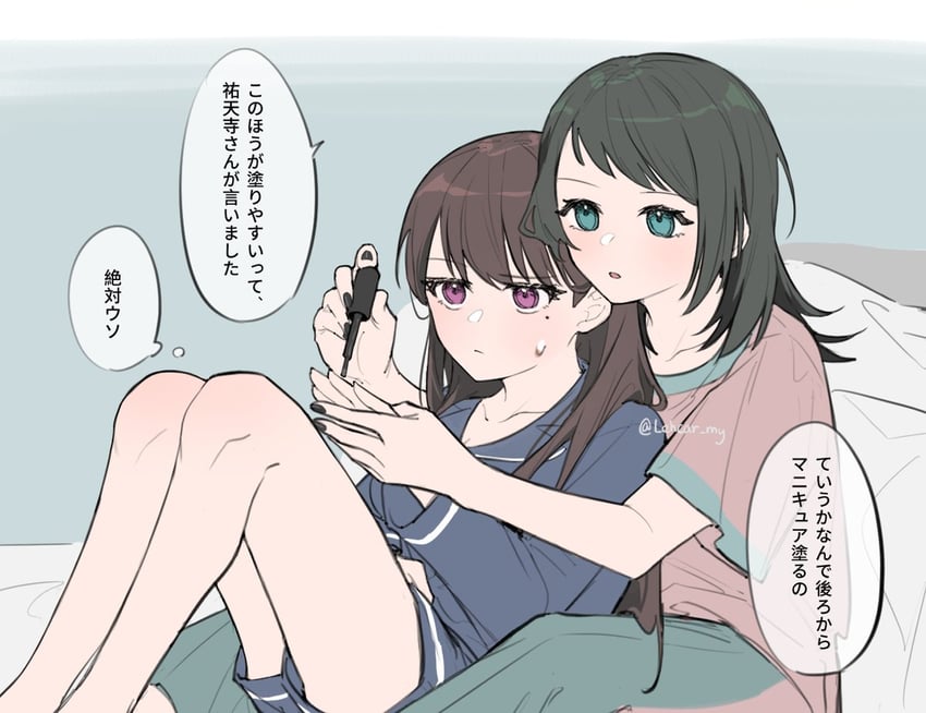 shiina taki and yahata umiri (bang dream! and 1 more) drawn by lehcar