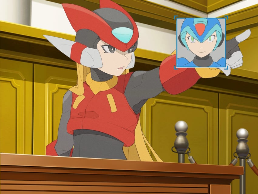 zero, x, phoenix wright, and zero(z) (mega man and 3 more) drawn by yinke
