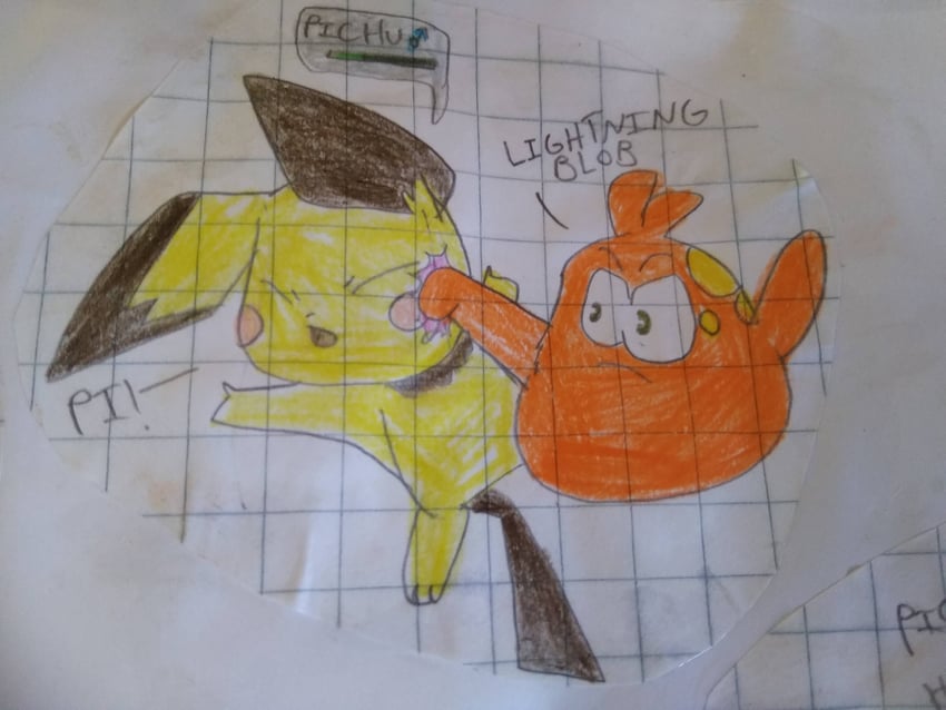 pichu and potch the blob (pokemon and 1 more) drawn by consuelo95