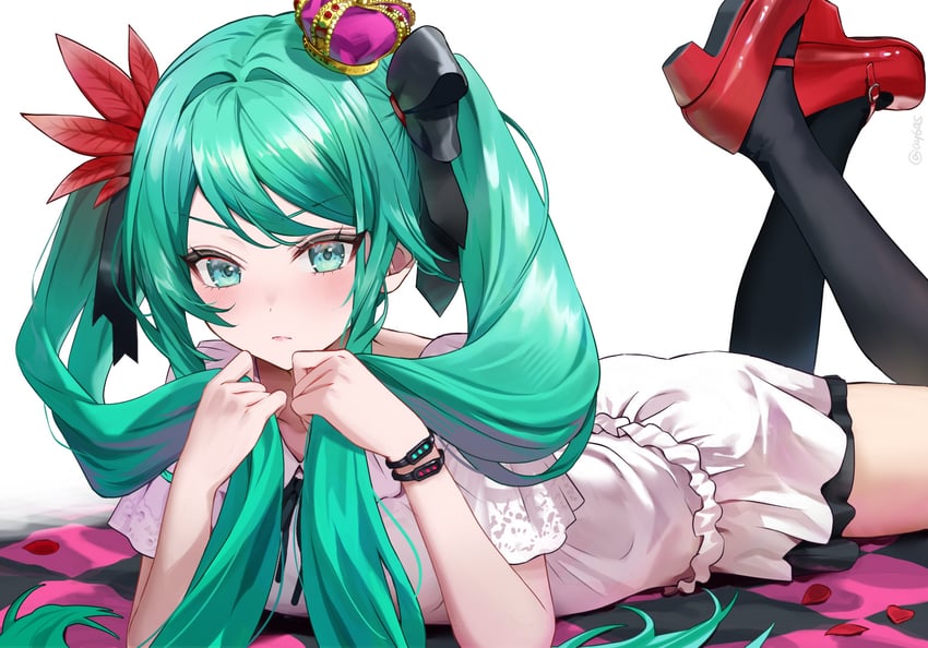 hatsune miku (vocaloid and 2 more) drawn by ay6as