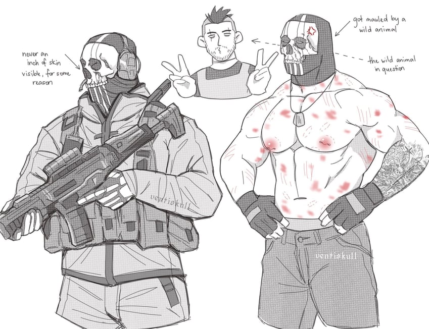ghost and soap (call of duty and 1 more) drawn by ives_navarro