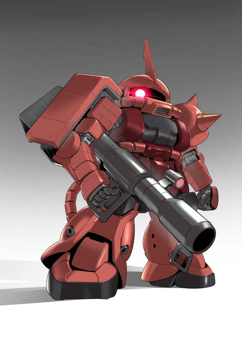 zaku ii s char custom (gundam and 2 more) drawn by zakuma