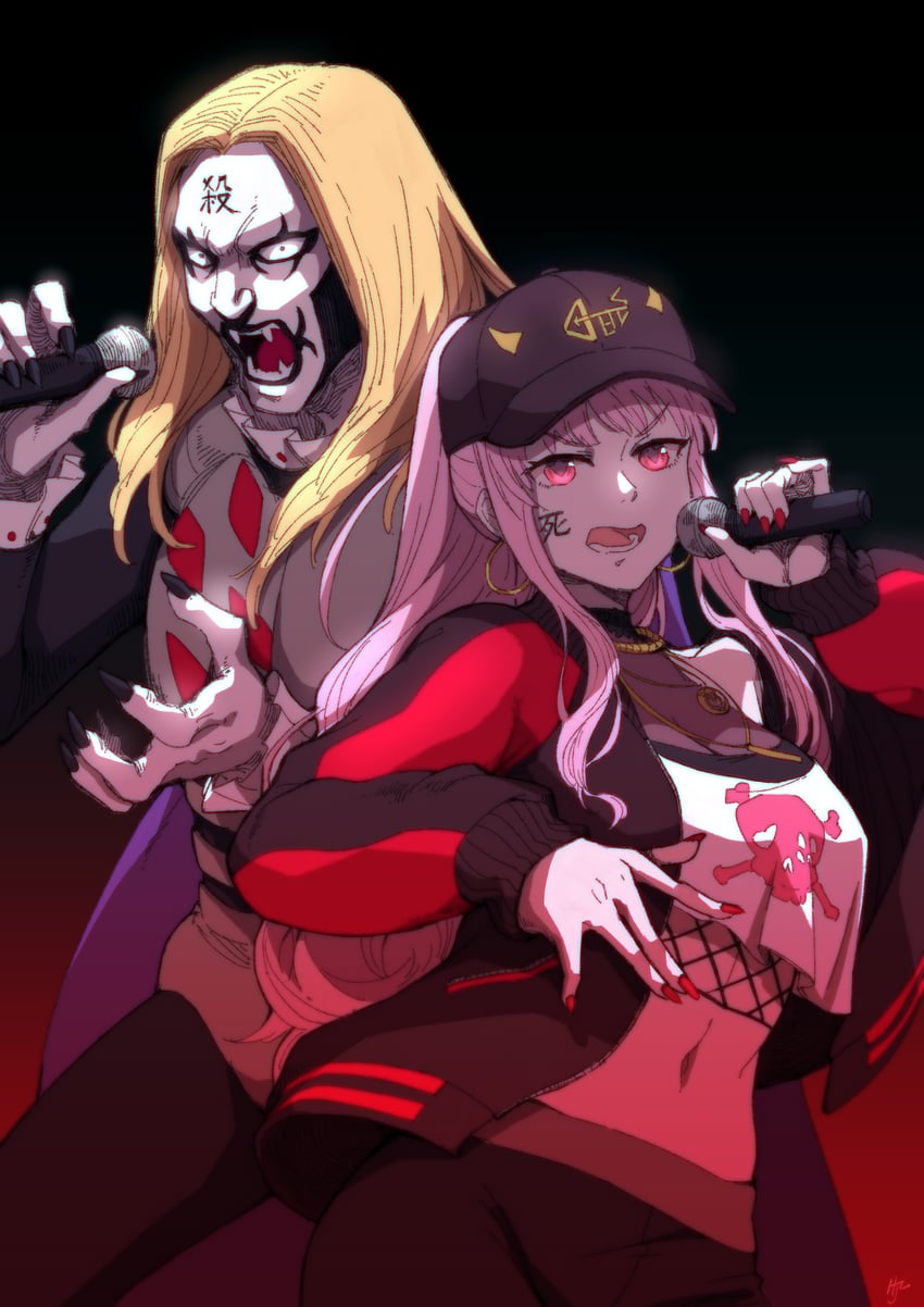 mori calliope and johannes krauser ii (hololive and 2 more) drawn by hjz_(artemi)