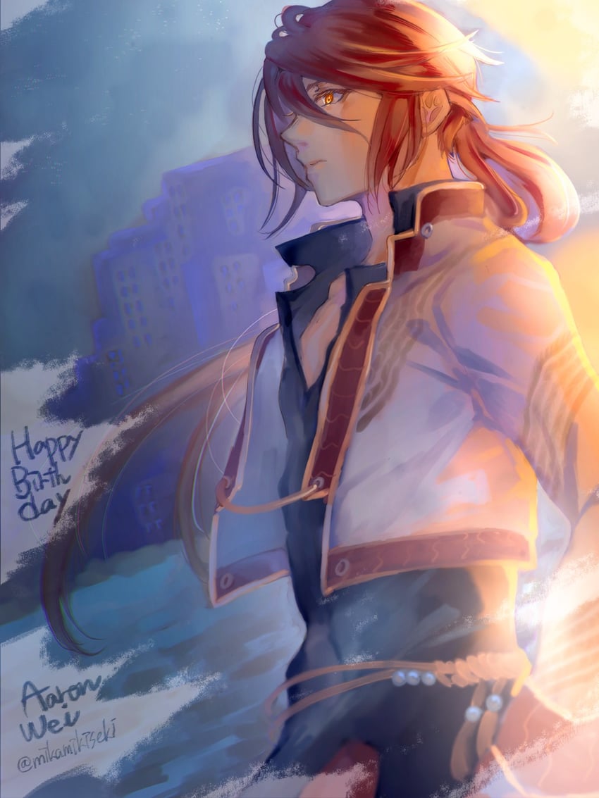 aaron wei (eiyuu densetsu and 2 more) drawn by mikamikiseki