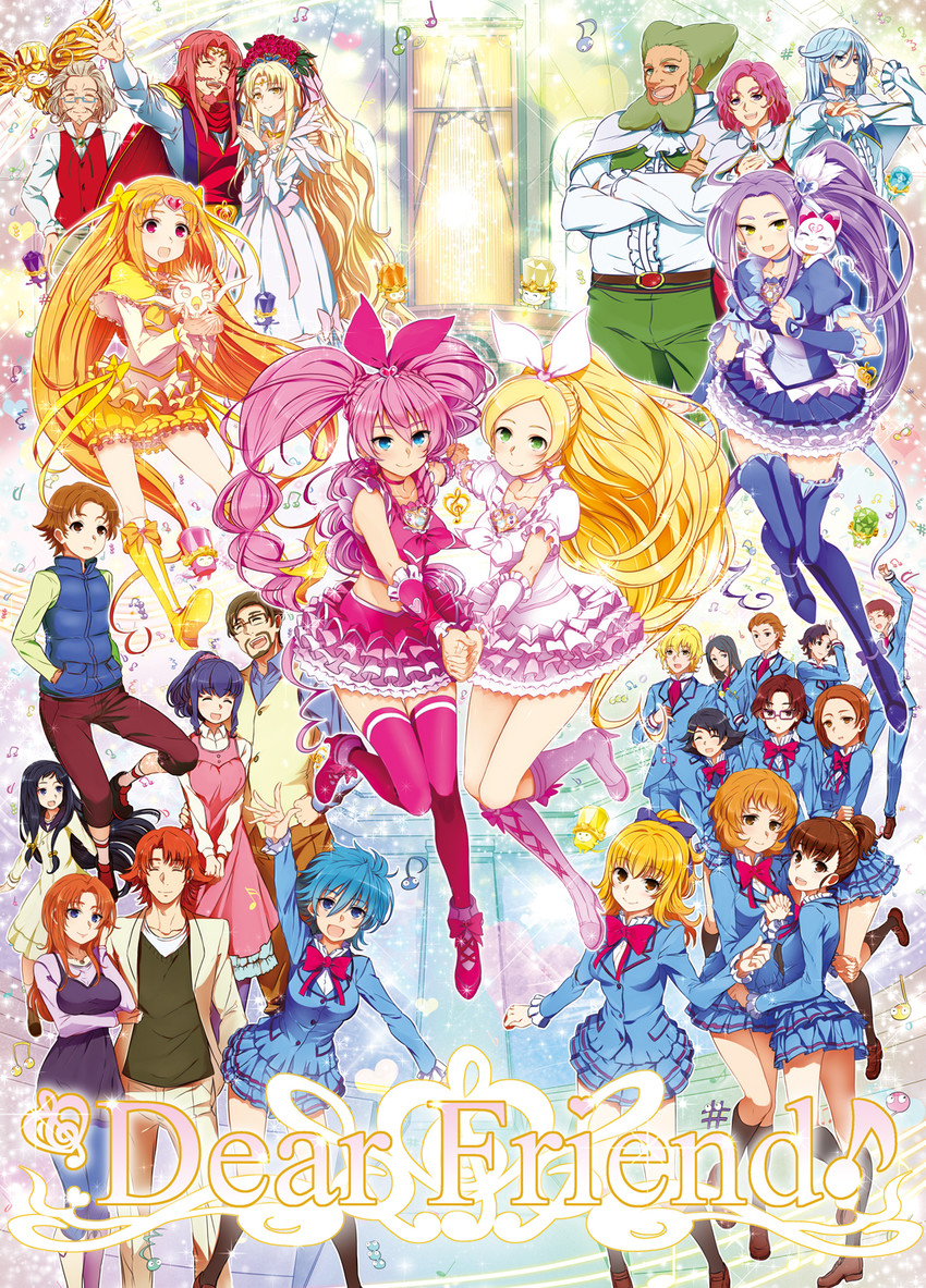 houjou hibiki, minamino kanade, cure melody, kurokawa eren, shirabe ako, and 33 more (precure and 1 more) drawn by minatsuki_randoseru