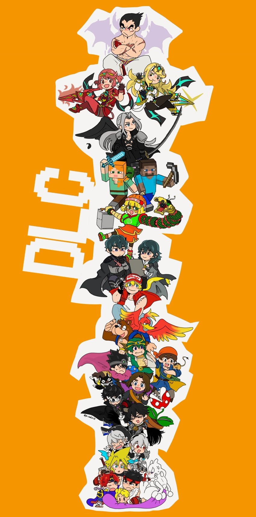 cloud strife, pyra, female byleth, sephiroth, amamiya ren, and 25 more (pokemon and 31 more) drawn by ya_tudoki15