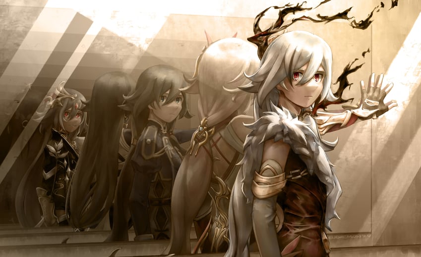 fu hua and herrscher of sentience (honkai and 1 more) drawn by eudaemonm
