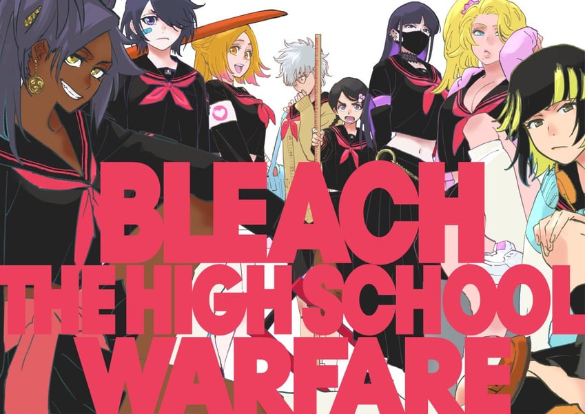 kuchiki rukia, shihouin yoruichi, inoue orihime, matsumoto rangiku, sui-feng, and 3 more (bleach) drawn by kubo_tite